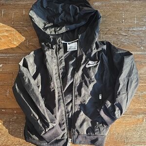 Nike Kids Black Hooded Raincoat